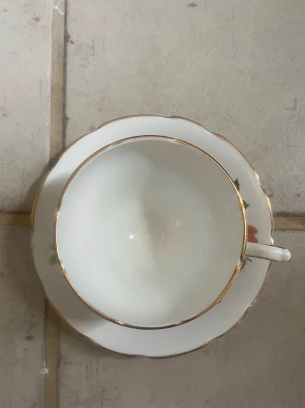 Vintage Delphine Bone China Teacup & Saucer Set